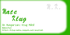 mate klug business card